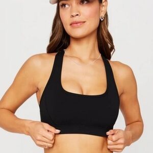 Fabletics Essential Medium Impact Sports Bra Black Small